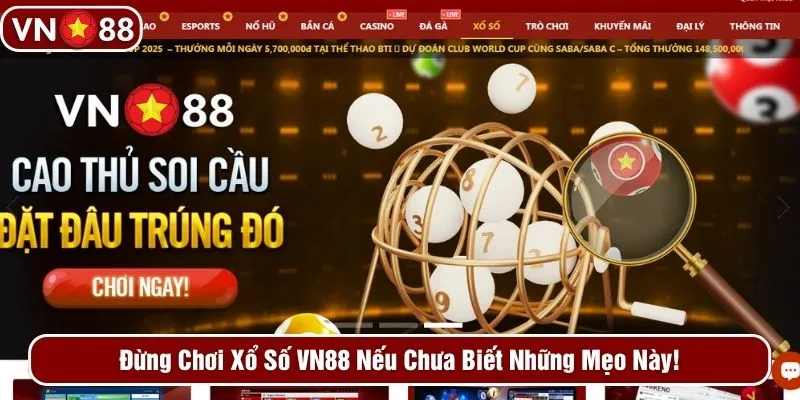 Đừng chơi xổ số VN88 nếu chưa biết những mẹo này!