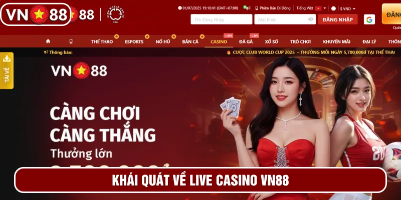 Live casino VN88 tích hợp công nghệ hiện đại