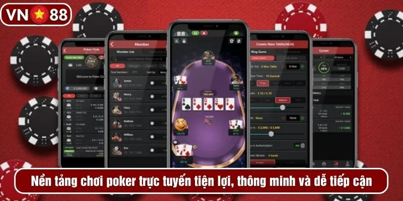 Nền tảng chơi poker trực tuyến tiện lợi, thông minh và dễ tiếp cận