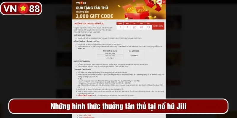 Những hình thức thưởng tân thủ tại nổ hũ Jili