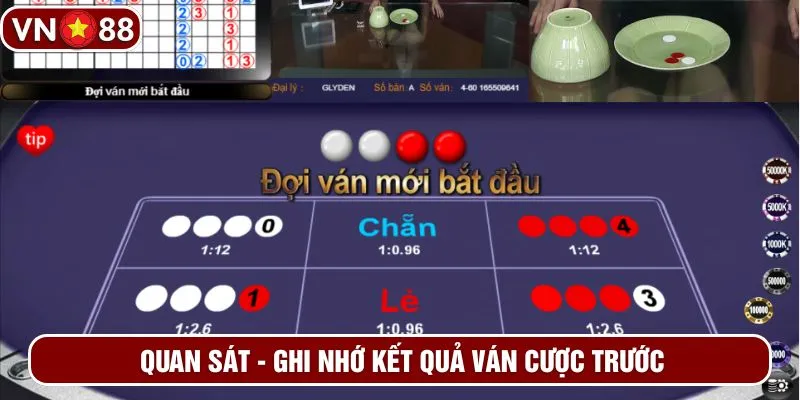 Quan sát - ghi nhớ kết quả ván cược trước