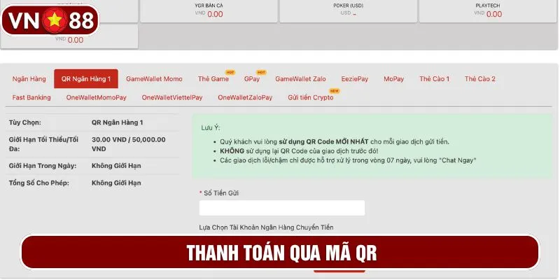Thanh toán qua mã QR